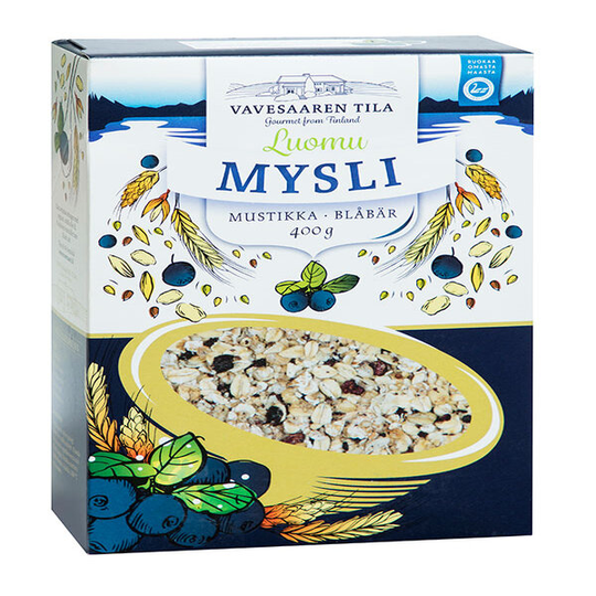 Vavesaaren luomumustikkamysli 400 g