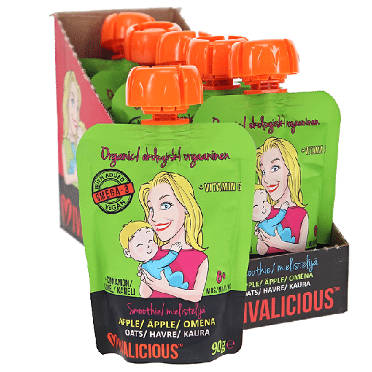Vivalicious Hedelmäsose Omena Luomu 6kpl