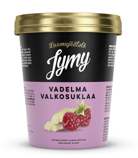 Jymy Luomujäätelö Vadelma & valkosuklaa 500 ml
