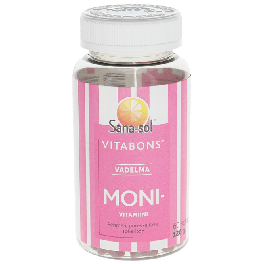 Sana-sol Monivitamiini Vadelma 60kpl