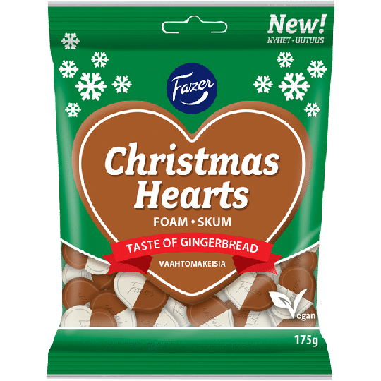 Fazer Christmas Hearts -vaahtomakeiset