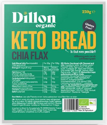 Ketoleipä, chia 250 g LUOMU