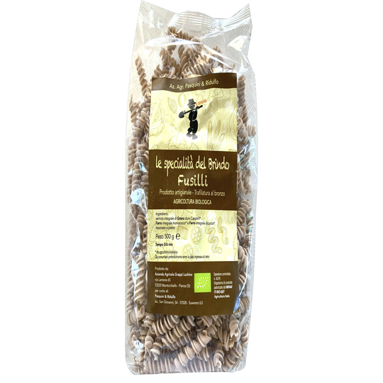 Fusilli-pasta, luomu